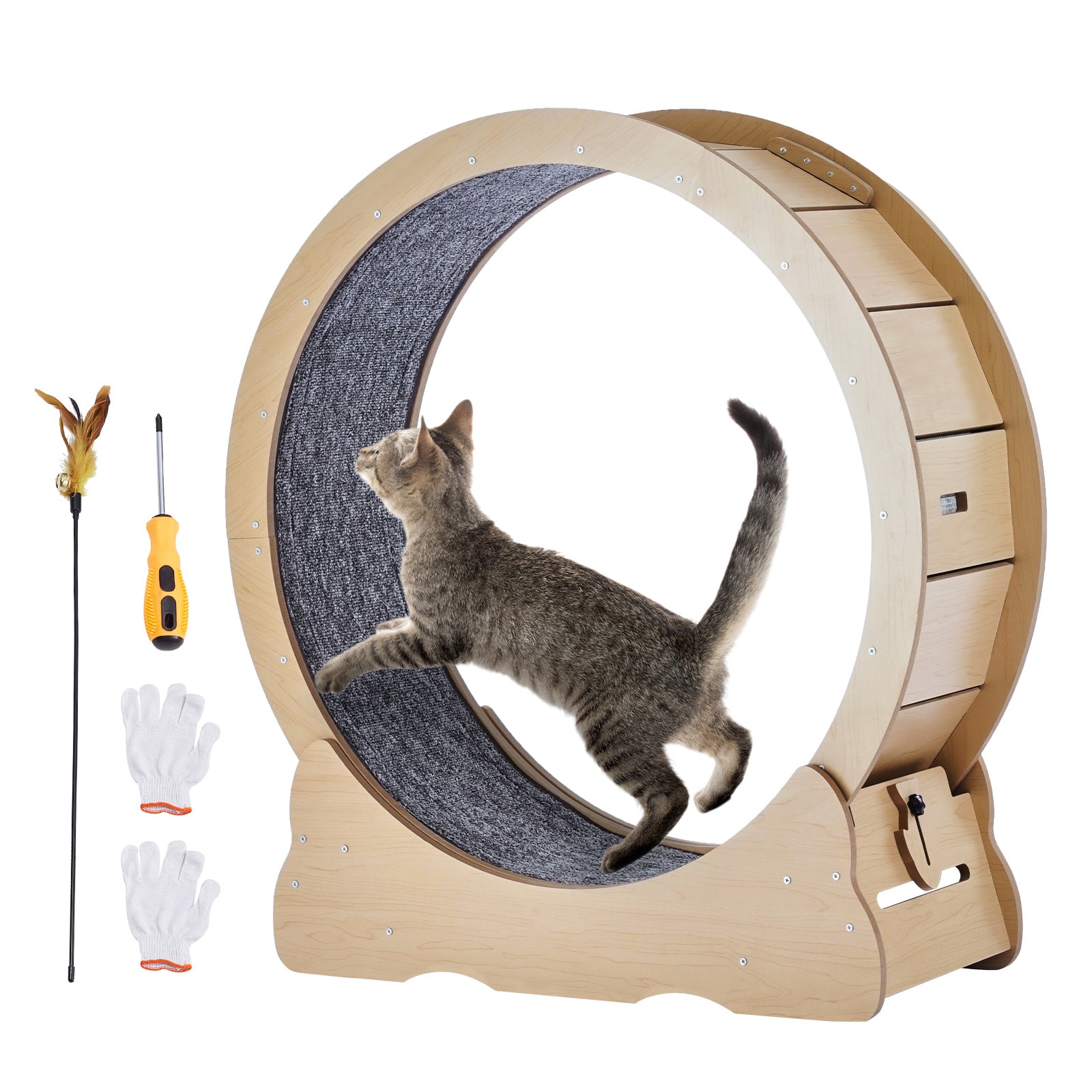Cat Exercise Wheel Large Cat Treadmill Wheel For Indoor Cats 35.8 Inch_voghion.com